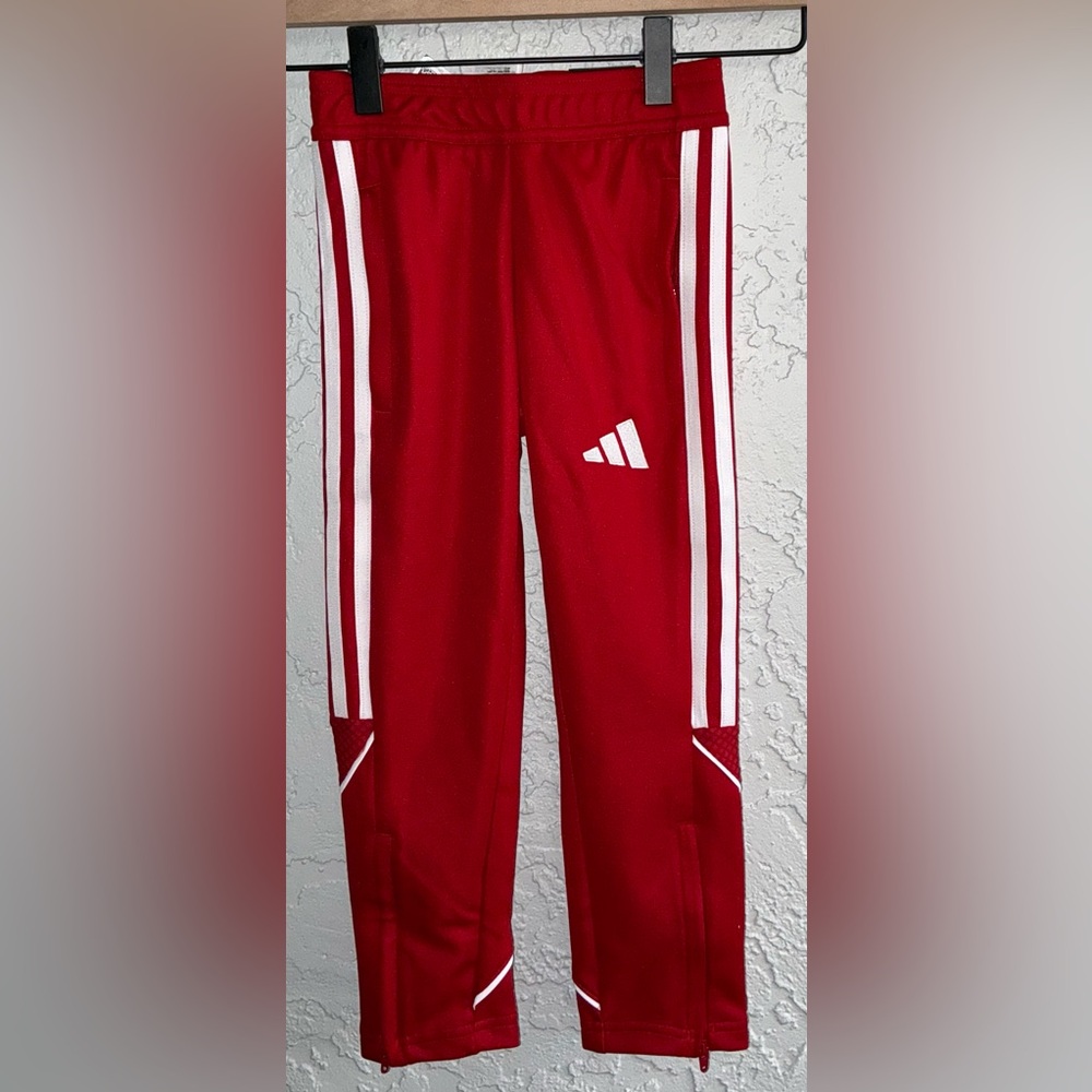 Adidas Kids Red with White Stripes Tiro 23 Pants (NWT)